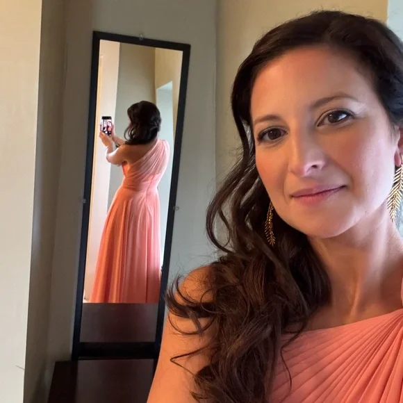 Azazie Charlize Dress in Sunset coral - Picture 4 of 4